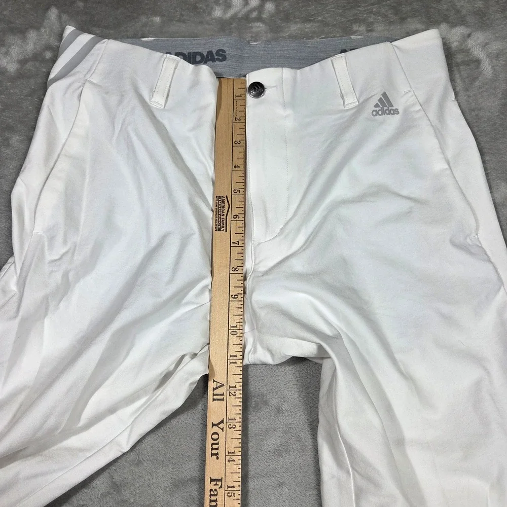 Adidas Mens White Golf Pants 30x32 Stretch Performance Trousers Sport Athleisure